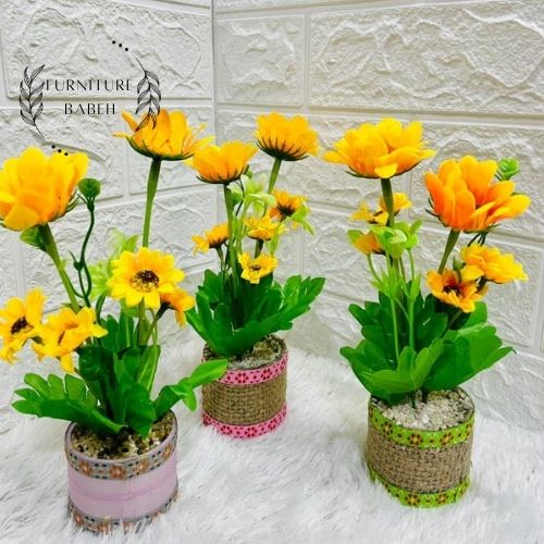 Hiasan Bunga Plastik Tidak Layu Pot Goni