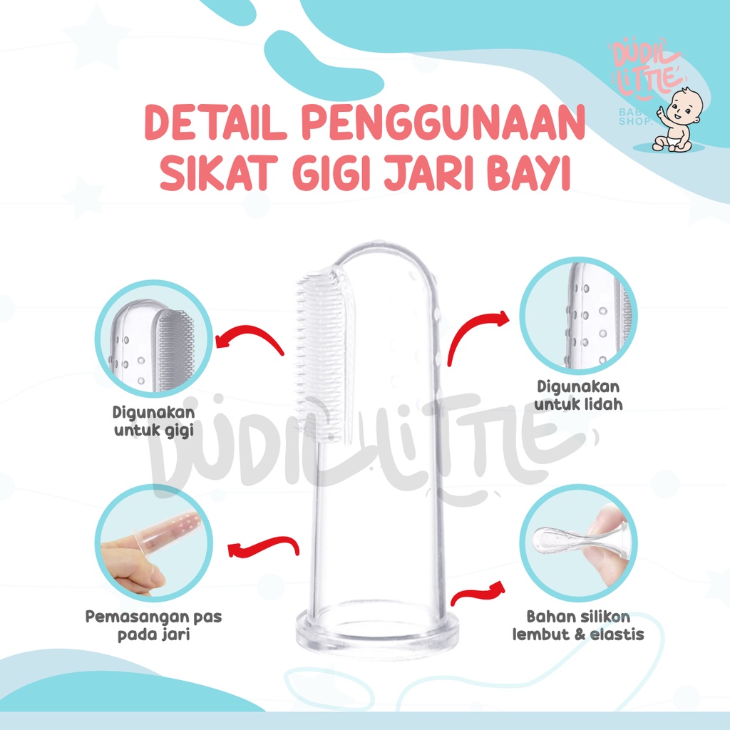 Sikat Gigi Jari Bayi Bahan Silikon Lembut Pack OPP Pembersih Gigi Newborn Finger Toothbrush