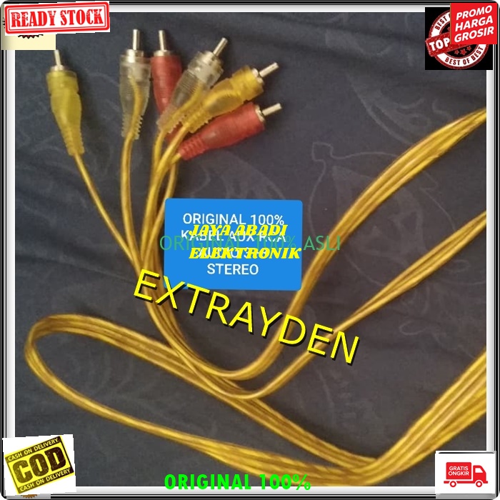 G203 ORIGINAL KABEL RCA 1,5 METER AUDIO VIDEO SOUND SUARA TV DVD STREO JEK JACK SAMBUNGAN ELEKTRONIK
