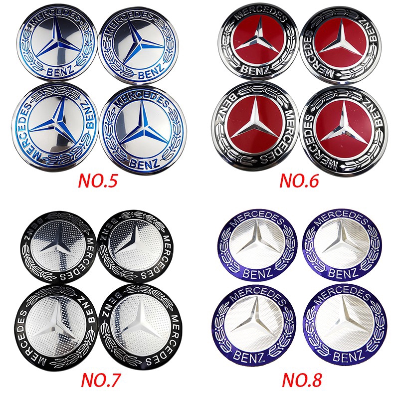 4pcs Stiker Emblem Badge Night Knight 56mm Untuk Hub Tengah Velg Mobil Mercedes Benz Amg Brabus Apple Tree Lorinker