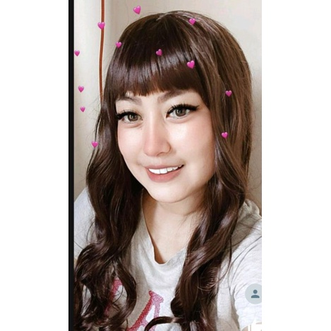 SH8 Wig Rambut Palsu Model Wavy 65cm Hair Clip Gelombang Ikal Blonde Curly Hairclip Rambut Palsu Fynha Mirip Rambut Asli Hitam