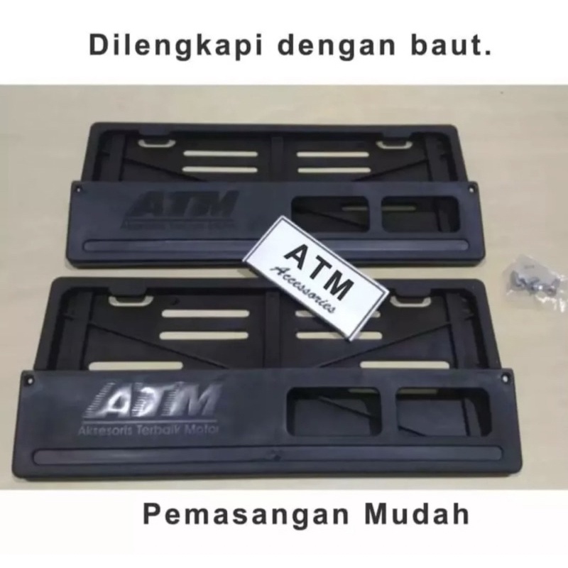 Dudukan Plat Nomor Karbon Universal Kilat - 1 Set Depan Belakang