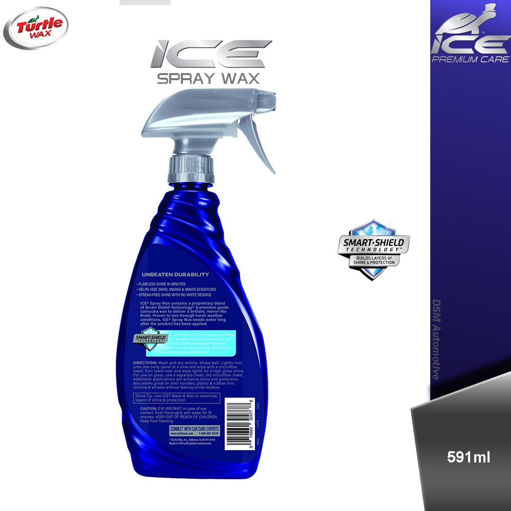 Turtle Wax Ice Spray Wax - 591ml / Smart Shield Technology Kilau Maksimal Dan Perlindungan