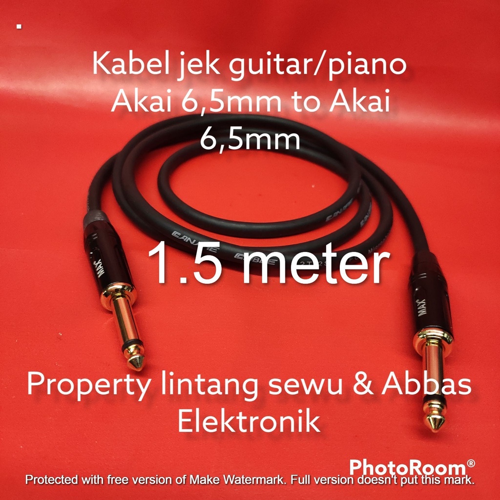 KABEL JEK GITAR PIANO  AKAI 6.5MM TO AKAI 6.5MM MAX 1.5 METER