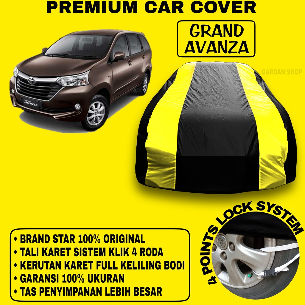 Body Cover GRAND AVANZA Sarung Strip KUNING Penutup Pelindung Bodi Mobil Grand Avanza PREMIUM