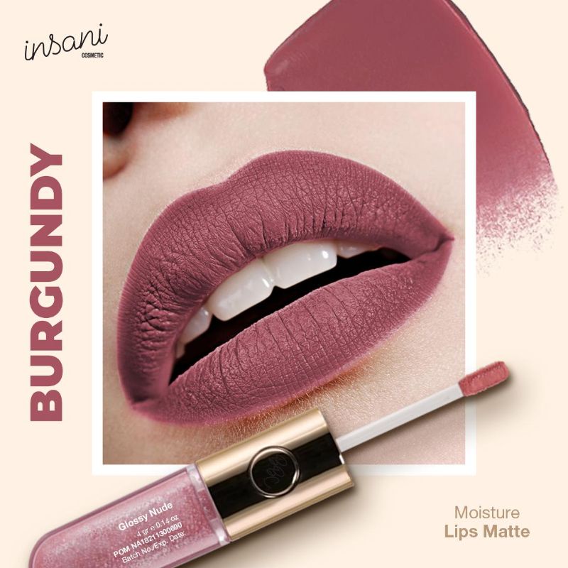 Bebwhite C Insani Cosmetic Dual Perfection Lips Burgundy 2 in 1 Glossy dan Matte