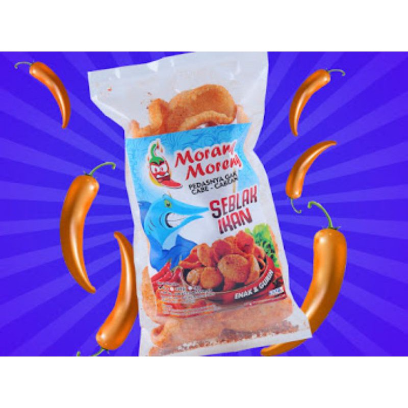 

kerupuk seblak varian extra pedas morang moreng