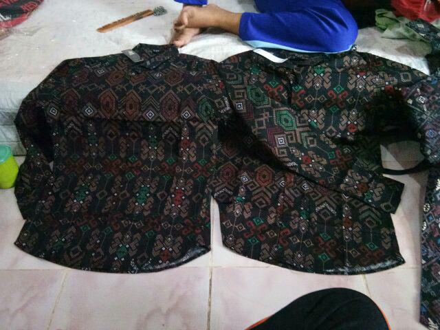 Credomenstore Kemeja Batik Songket Hitam / Kemeja Batik Pria Lengan Panjang / Baju Batik Cowok