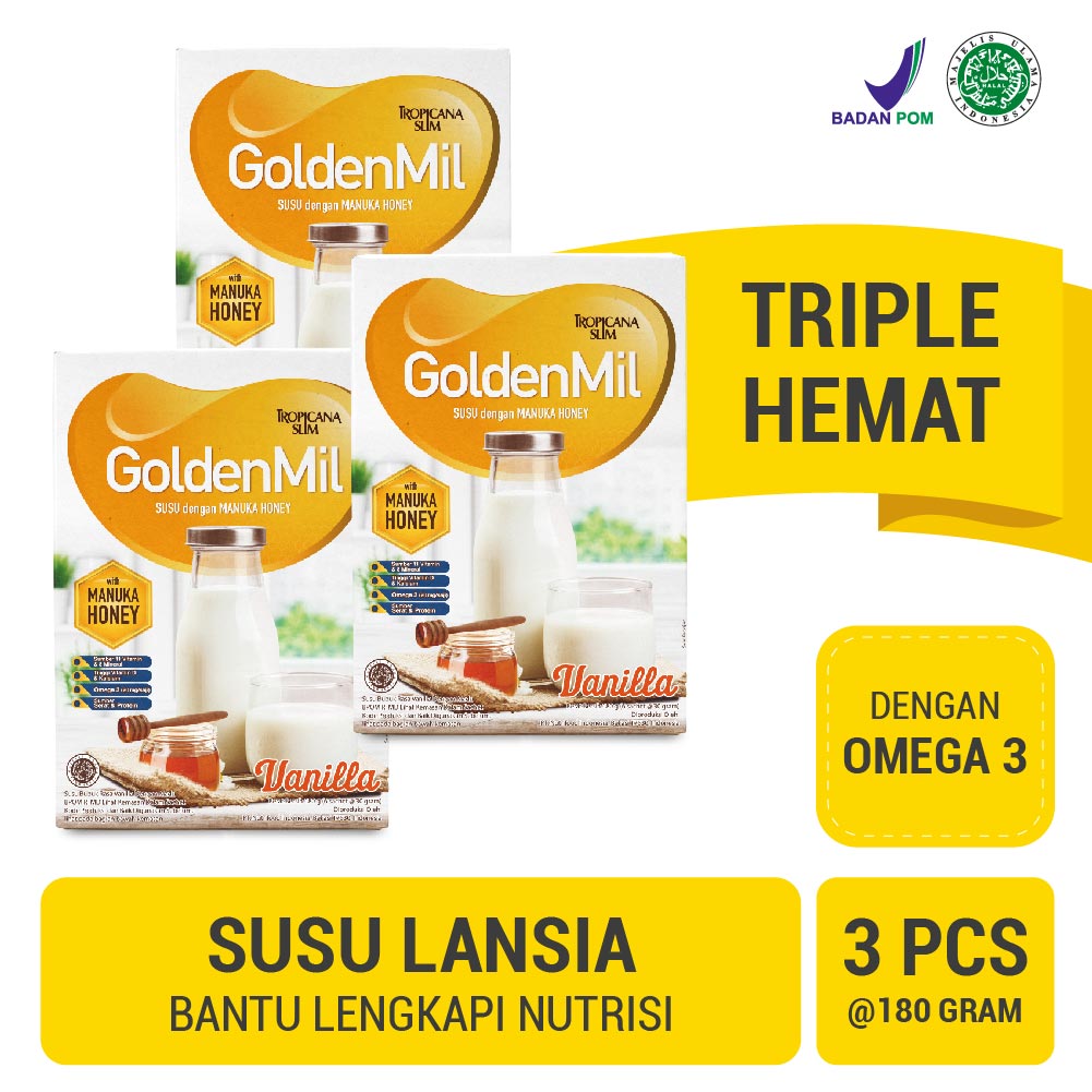 

Tropicana Slim GoldenMil Vanilla Manuka Honey 180 gr x 3 pcs