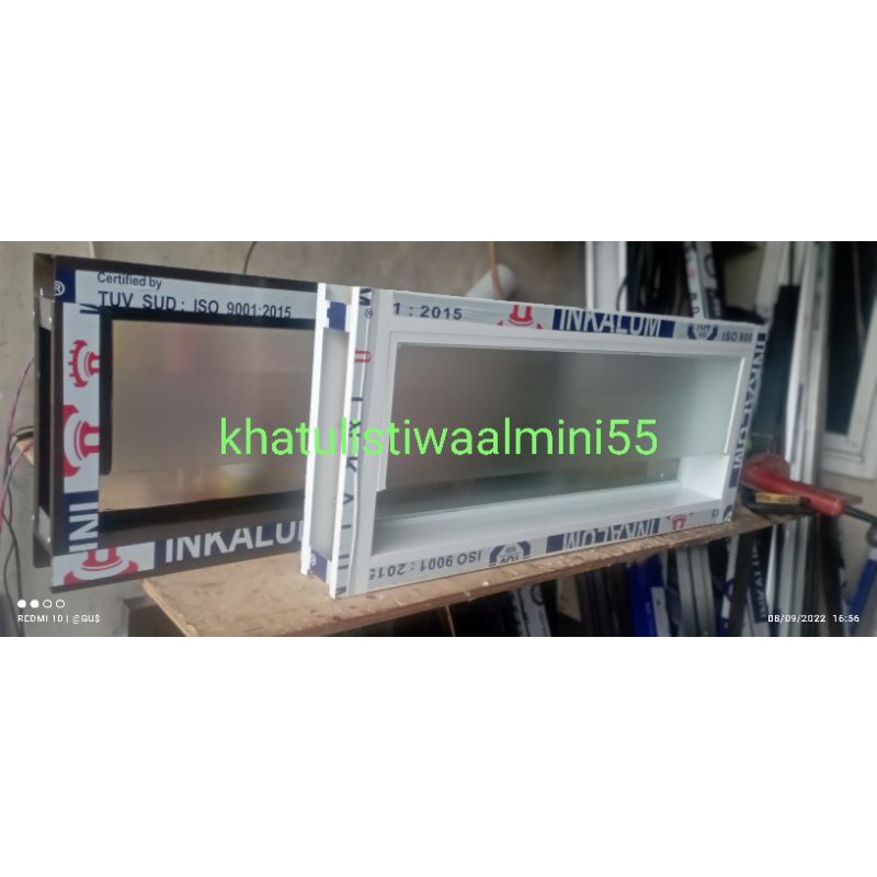 cendela aluminium kaca mati zig-zag 40 x 80