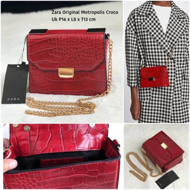 ORIGINAL  ZAR4 metropolis croco crossbody bag / tas zara selempang