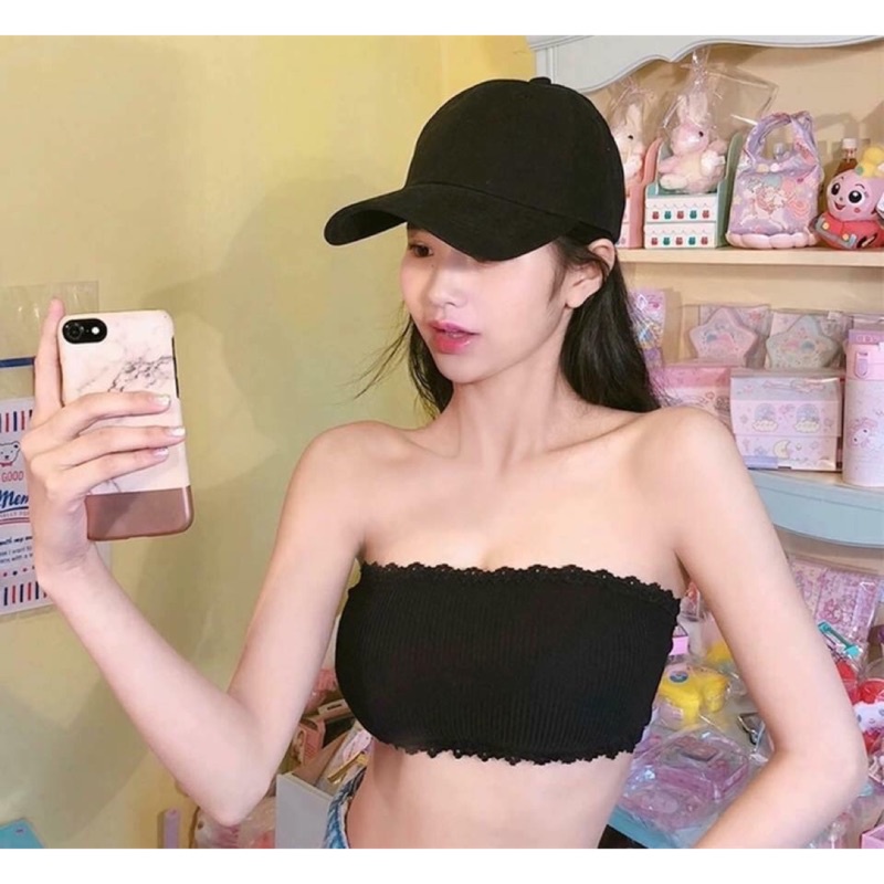 (GS) BRA CROP TOP WANITA TANPA TALI / PAKAIAN DALAM WANITA SEXY MOTIF RENDA