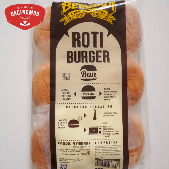 

Bernardi Roti Burger Bun Polos Non Wijen Isi 6 Pcs 300gr Bandung