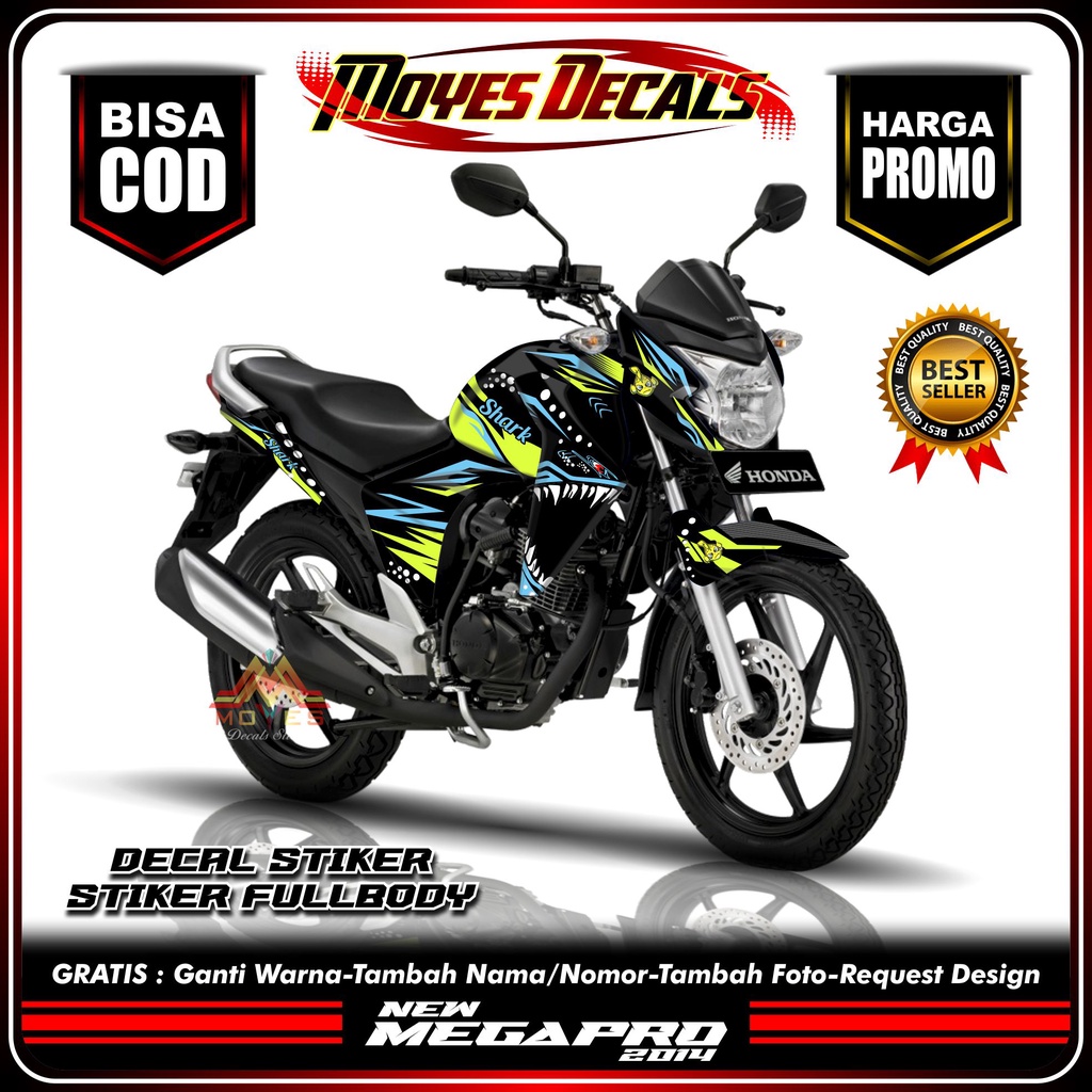 Decal Sticker FullBody Megapro Karbu Sticker Megapro Karbu Fullbody Shark Decal Sticker Megapro Shrk