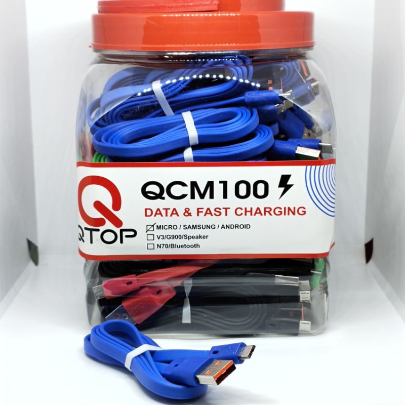 Kabel Data Qtop Micro / Samsung / Android 1Meter Fast Charging isi 50Pcs