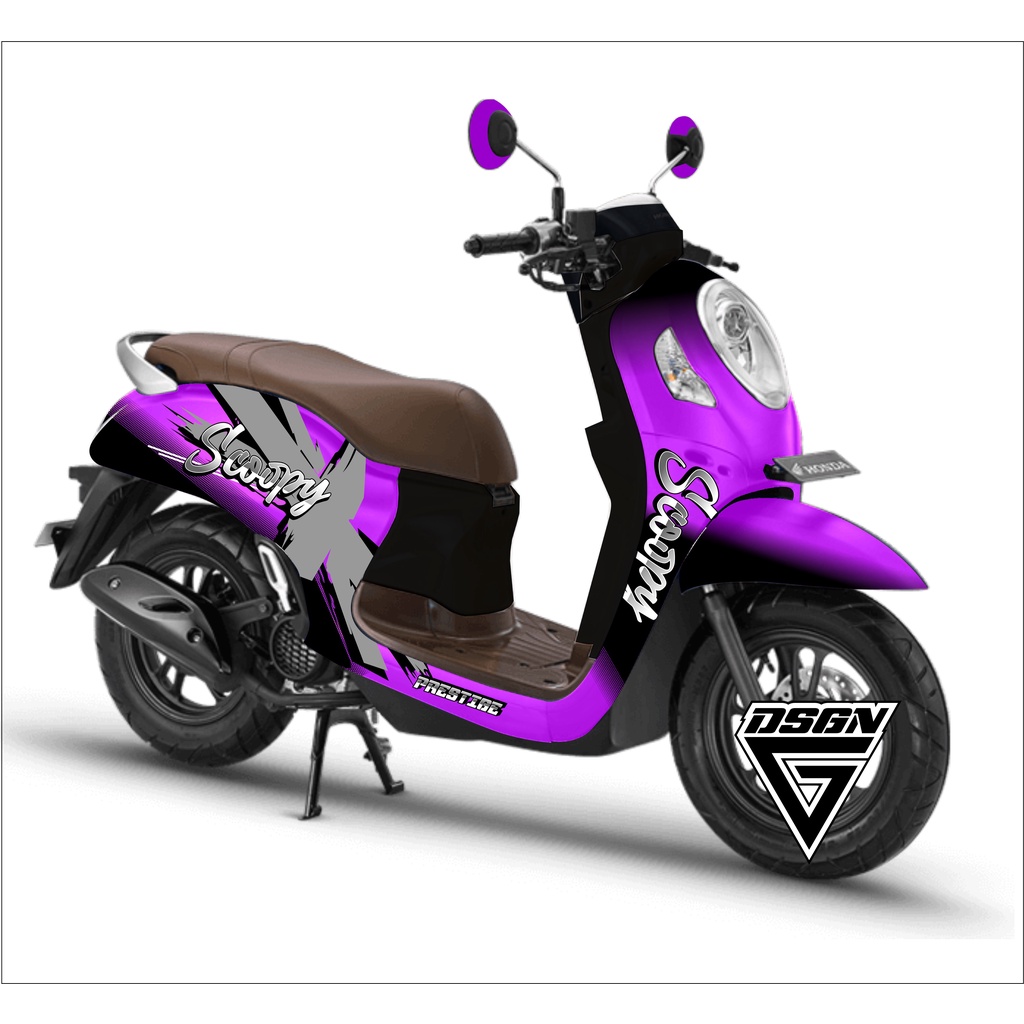 Decal scoopy full body Full Blok Decal Scopy Dekal New Fi 2021 PRESTIGE decal plus ungu