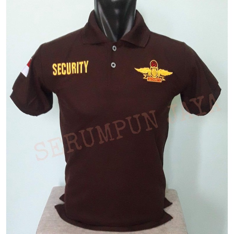 KAOS SECURITY WINGS COKLAT - KAOS KERAH SECURITY WINGS COKLAT FULL BORDIR