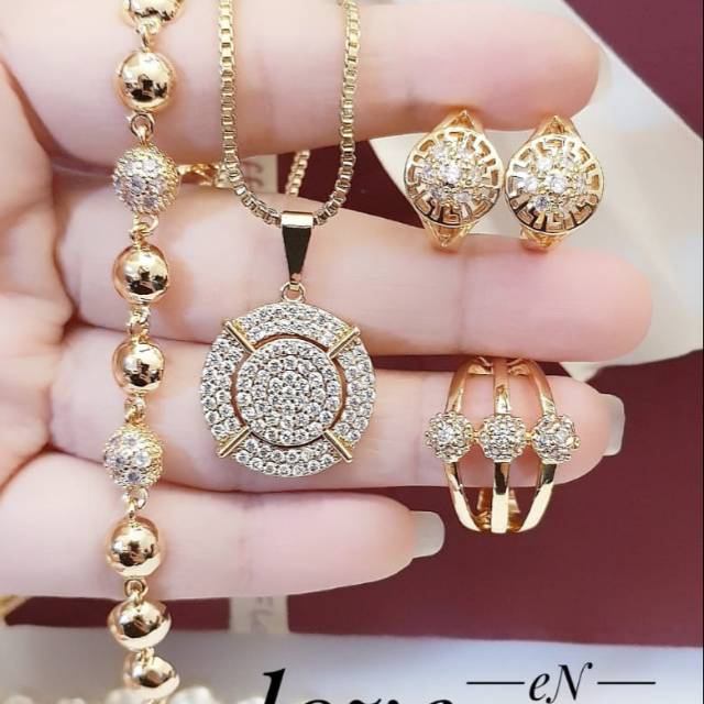 Xuping set perhiasan lapis emas 24k 1412h