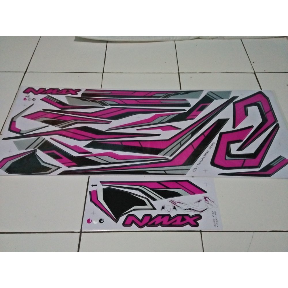Stiker striping variasi yamaha Nmax grafik pink hitam