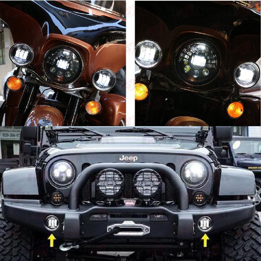 HeadLamp Led Daymaker 7 inci Lampu Sorot Tembak Rubicon Jeep Harley Wrangler