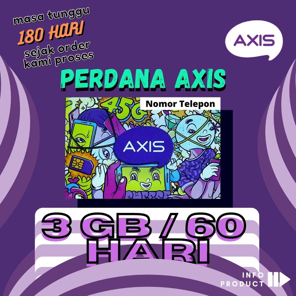 PERDANA AXIS PAKET DATA 3GB 60D AXIS 3 GB 60 HARI PERDANA AXIS | Shopee