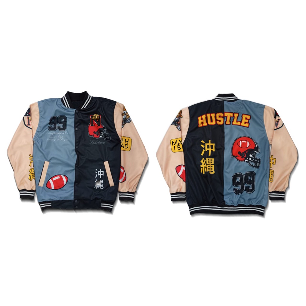 Varsity Jacket Baseball Original Kamikaze Hustle Pria Wanita COD-3