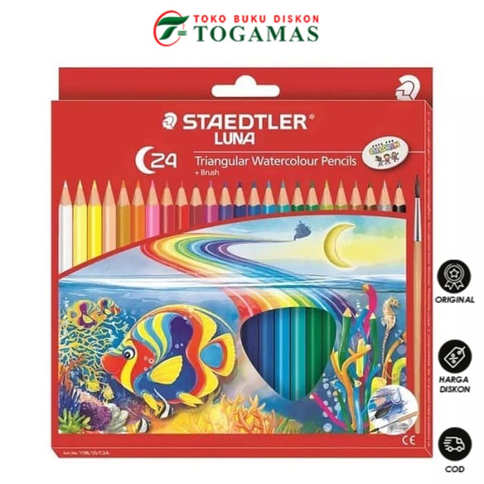 

READY !! PENSIL WARNA LUNA TRIANGULAR WATERCOLOUR 24 STAEDTLER