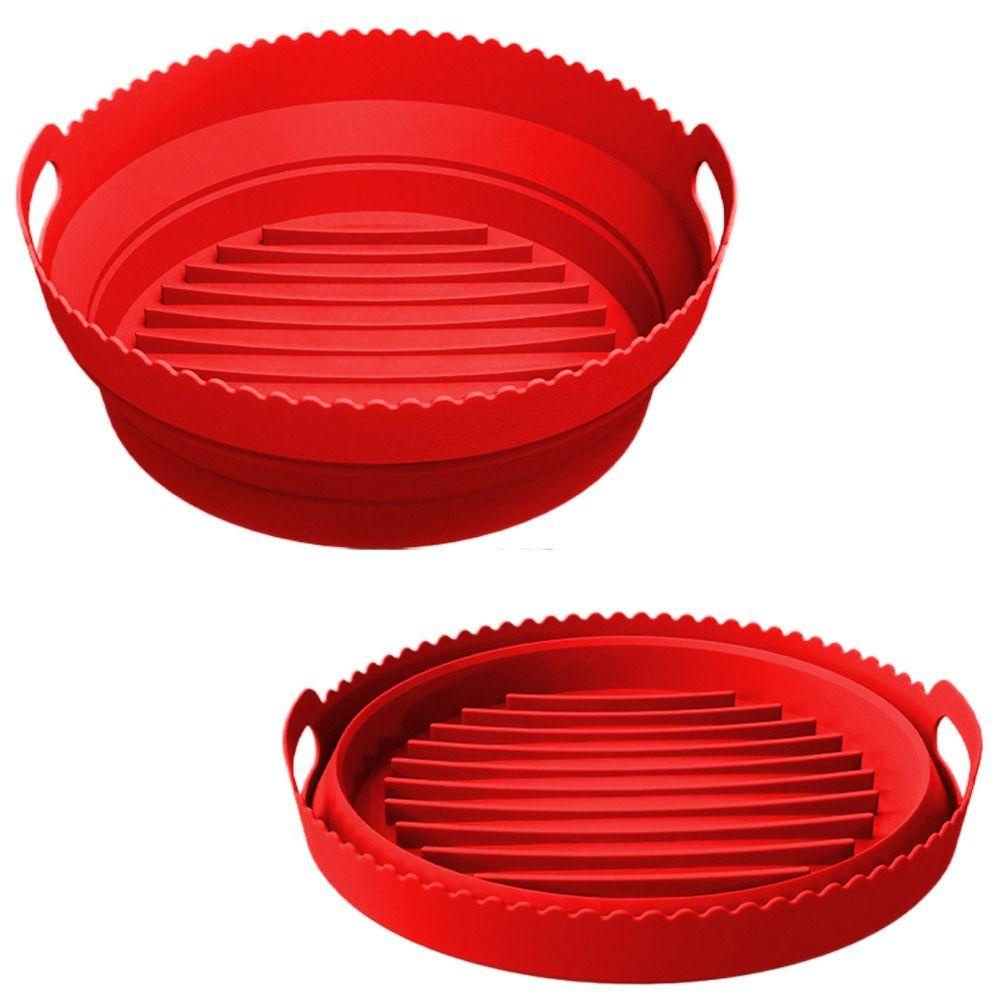 Preva Panci Silikon Bulat Lipat Lembut Reusable Pizza Plate AirFryer Aksesoris Baking Basket