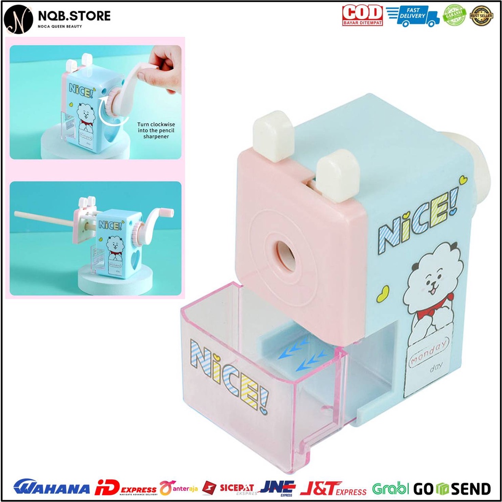 

NQB - Rautan PUTAR Peruncing Pensil Serutan Kartun Sharpener