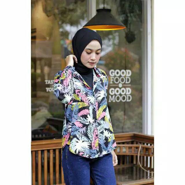Kemeja Pastel Daun/Kemeja Wanita