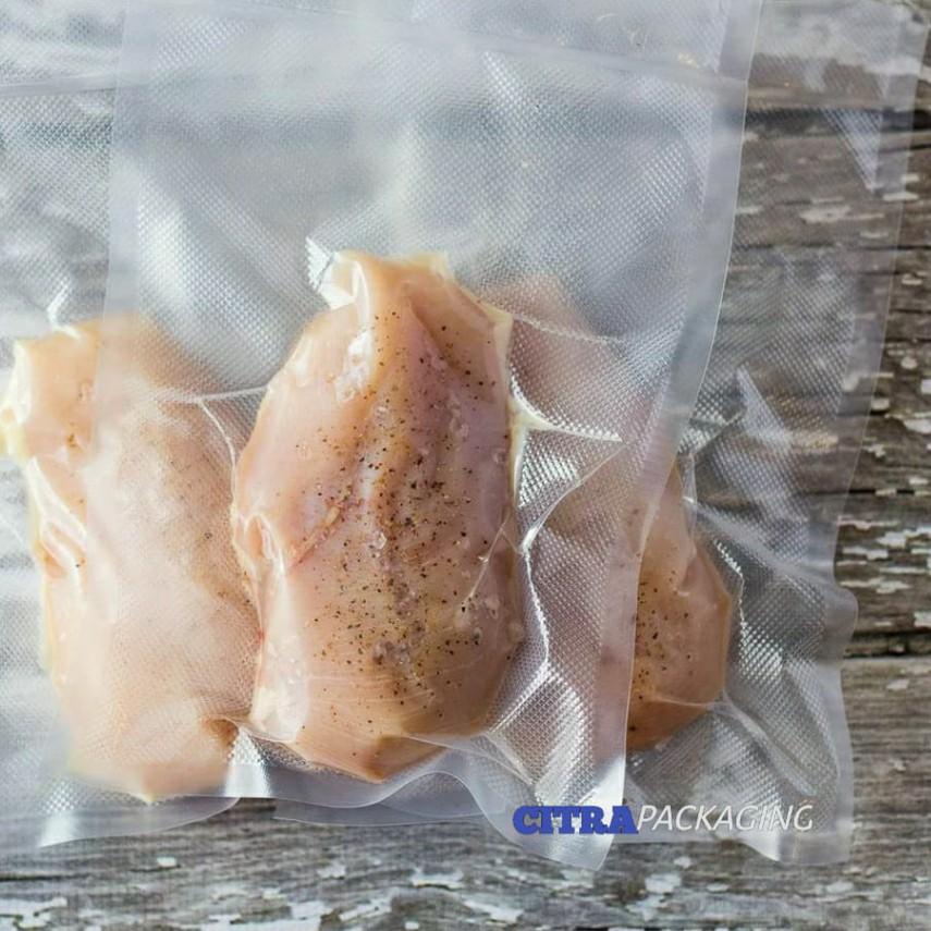 

➪ PLASTIK VAKUM VACUM VACUUM BAG MAKANAN EMBOSS EMBOS EMBOSSED / 1 PACK ISI 100 PCS - DELKOCHOICE ➧