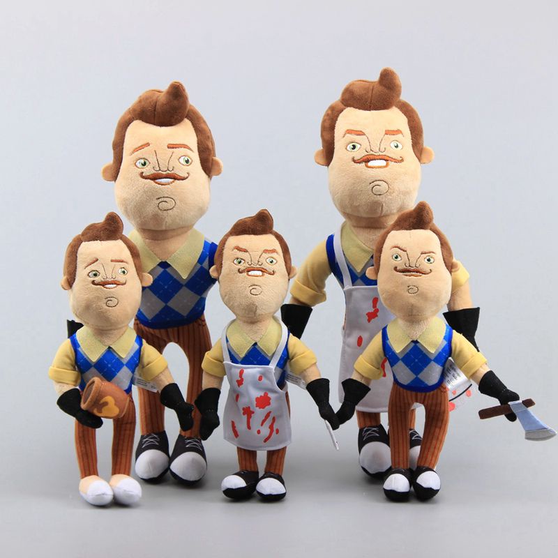 40cm 5 Hello Neighbor Flashlight Butcher Neighbor Plush Figure Toy Stuffed Doll