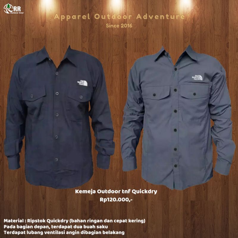 Kemeja Outdoor tnf Lengan Panjang - Kemeja PDL Lapangan Quickdry