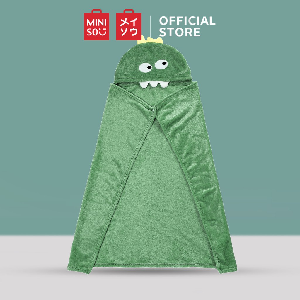 Miniso Selimut Lucu dengan Hoodie Selimut rekreasi kantor Tetap hangat Tidur sebentar selendang-6