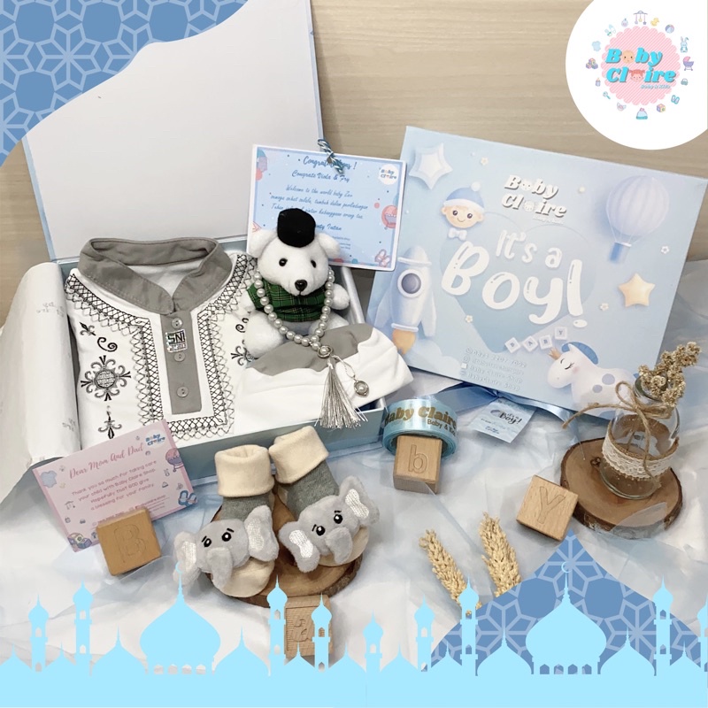Hampers baby boy baju baju koko, gamis & hijab baby girl, kado lahiran bayi,hampers baby boy,hampers baby girl,kado aqiqah,parcel bayi, hampers lebaran, ulang tahun anak-Abu kaos kaki