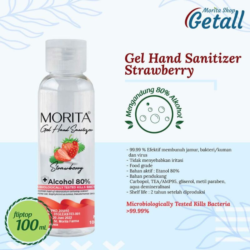 Hand Sanitizer Gel Morita Alkohol 80% 100 ml