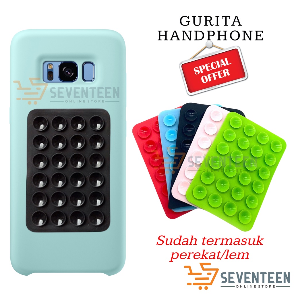 SEVENTEEN TEMPELAN HANDPHONE GURITA SILIKON KARET TEMPELAN HP GRAB GOJEK MOBIL CAR HOLDER TENTAKEL GURITA