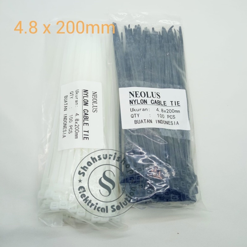 NEOLUS 200MM 4,8 x 200 MM 20 CM isi 100 PCS KABEL TIES TALI SABUK