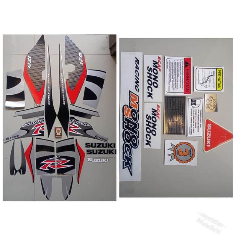 STRIPING SUZUKI SATRIA LUMBA RU WARNA HITAM SILVER