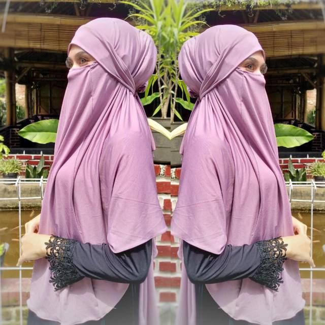 KHIMAR MASKER KERUDUNG HIJAB JILBAB BERGO JUMBO JERSEY PREMIUM ORI TEBAL CANTIK MURAH NIQAB NIQOB