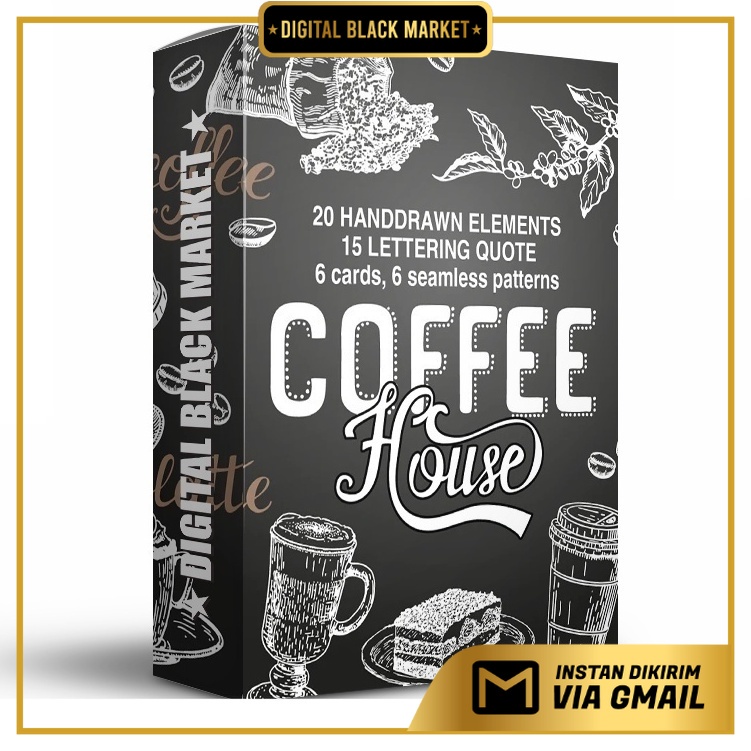 Coffee House Cliart Lettering - Vector Designs - Business Branding