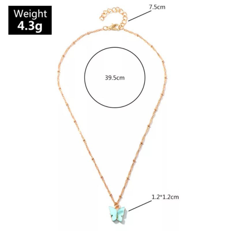 Kalung Rantai Liontin Kupu Kupu Lucu Clavicle Butterfly Necklace Fashion Korea Klavikula