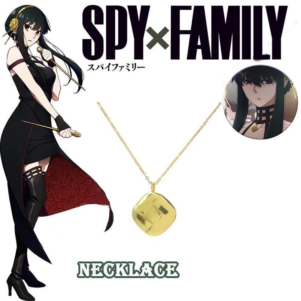 NEEDWAY Kalung Korea Pesta Vintage SPY x Keluarga Kartun Duri Putri Persegi Anime Necklace