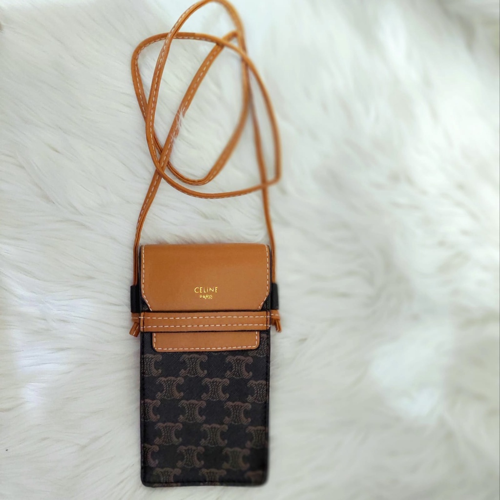 BJ14411 - BROWN - TAS SLEMPANG KECIL DOMPET HP FASHION WANITA IMPORT TERMURAH BAGSTORE JAKARTA ELJ4411