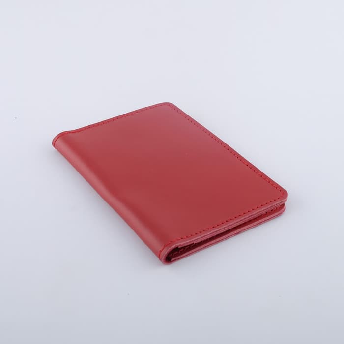 Dompet Passport cover simpel kulit sapi asli warna merah - PHPW095