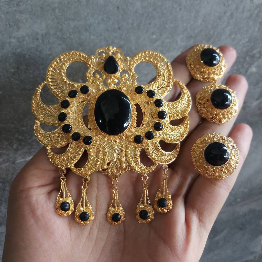 Bros Alpaka Bali Set Bros CIncin dan Anting