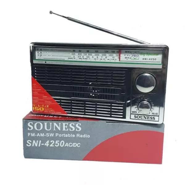 Radio Jadul Souness Radio Portable AC/DC 3 Band FM/AM/SW SNI-4250