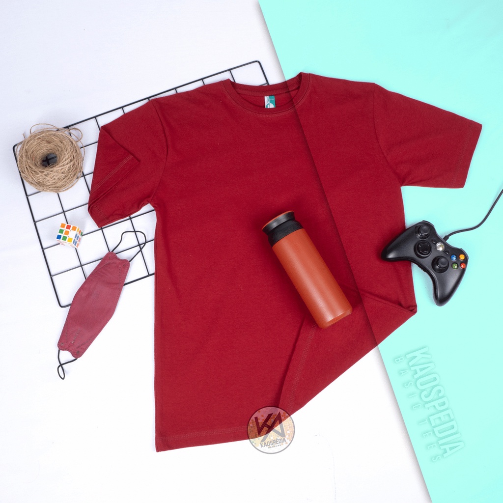 KAOS POLOS COTTON COMBED 30S LENGAN PENDEK PRIA WANITA-MAROON