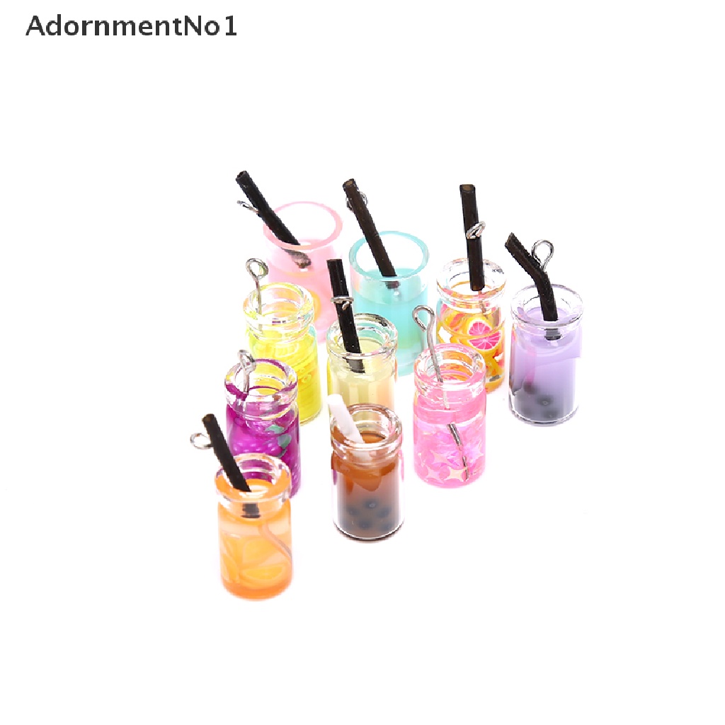 (AdornmentNo1) 10pcs / set Charm Resin Bentuk Milk Tea Untuk DIY Perhiasan / Anting