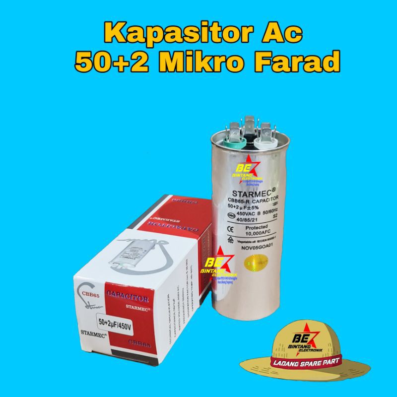 Kapasitor Ac 50+2 Mikro Farad Capasitor Ac 50 + 2 SMC Uf Kapasitor 50 2Uf